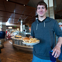 student in dining all