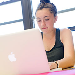 girl with laptop