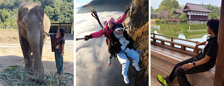 collage of lasell students on study abroad